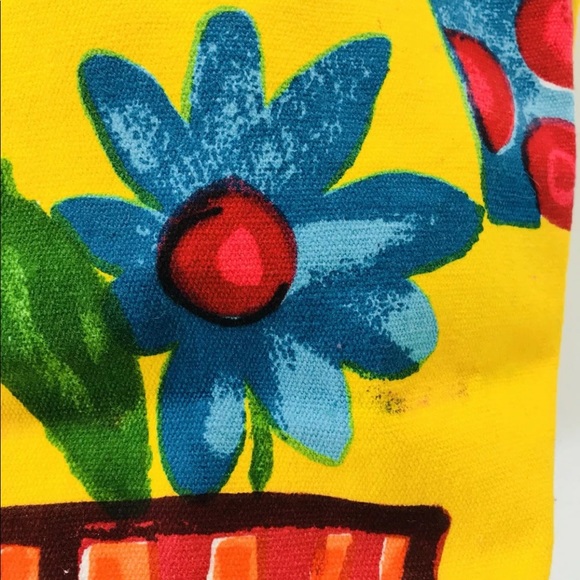 Sun N Sand Large Tote Bag Garden Flower Pot Canvas - Picture 2 of 8